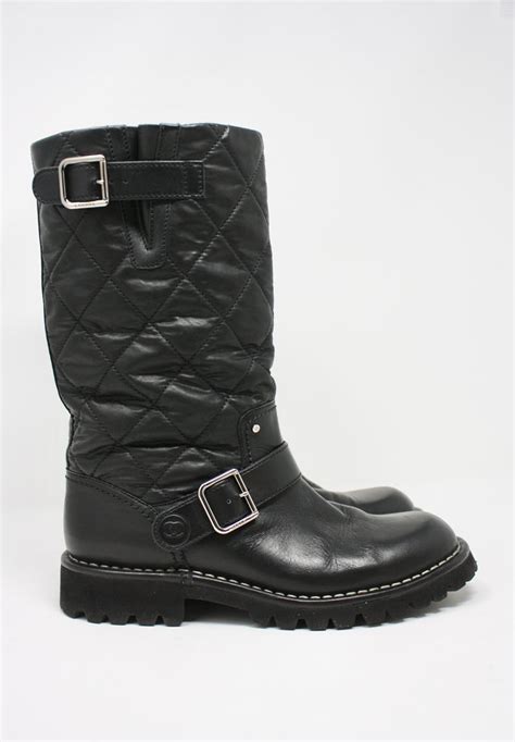 chanel quilted motorcycle boots|chanel mademoiselle boots.